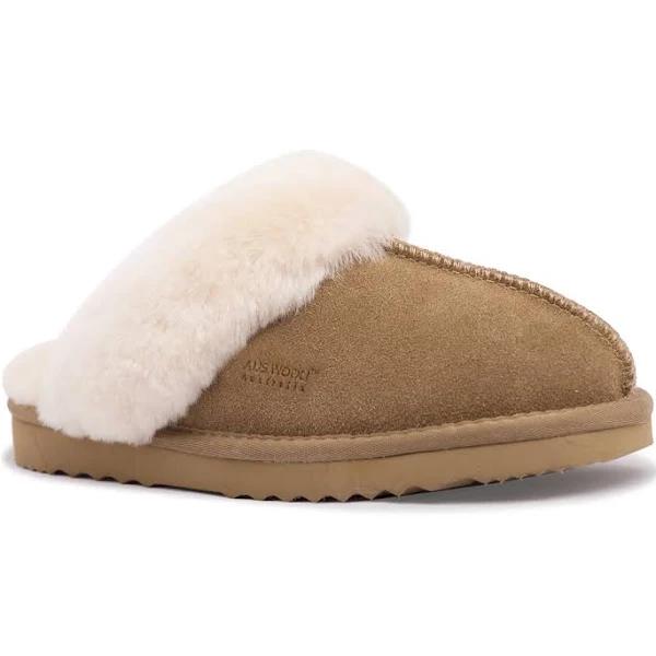 AUS Wooli UGG Unisex Sheepskin Wool Sydney Slippers - Chestnut/Tan