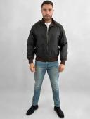 Aussie Traditional Bomber Jacket, Black Oilskin / S