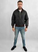 Aussie Traditional Bomber Jacket, Black Oilskin / S