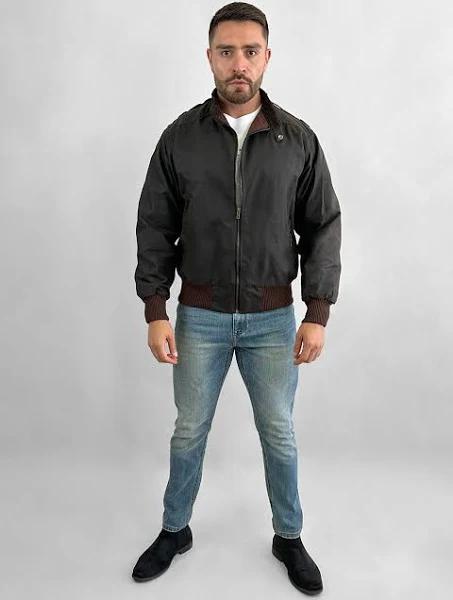 Aussie Traditional Bomber Jacket, Black Oilskin / S