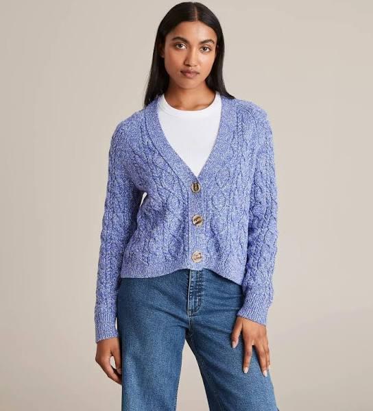 Australian Cotton Cable Knit Crop Cardigan