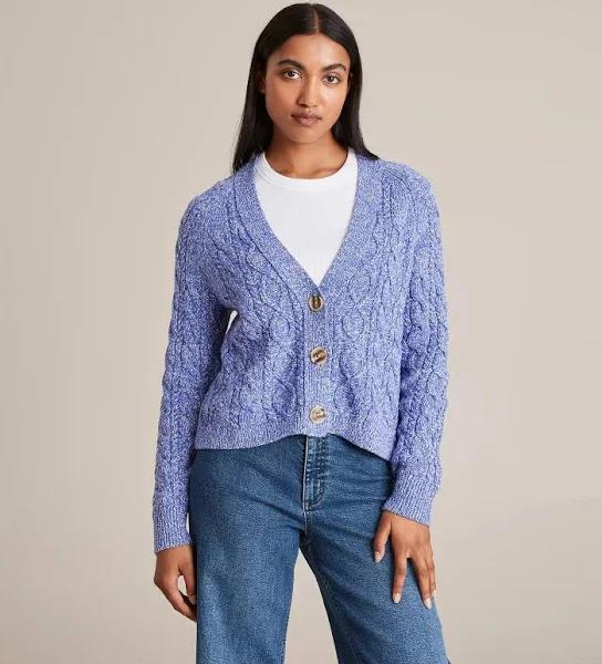 Australian Cotton Cable Knit Crop Cardigan