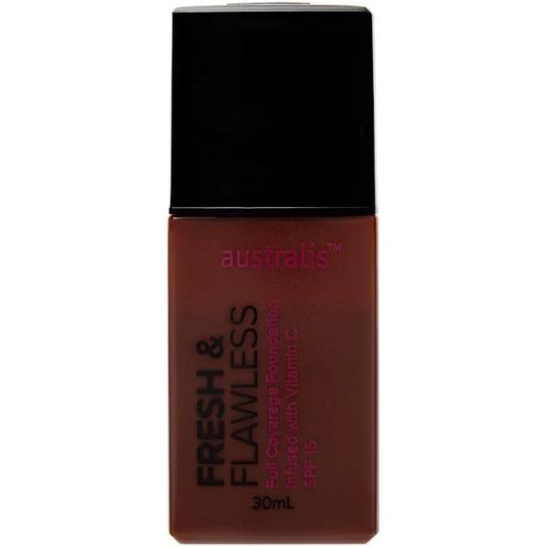 Australis Fresh & Flawless Full Coverage Foundation - Ebony