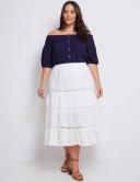 Autograph - Plus Size - Womens Skirts - Woven Lace Trim Midi Skirt