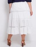 Autograph - Plus Size - Womens Skirts - Woven Lace Trim Midi Skirt