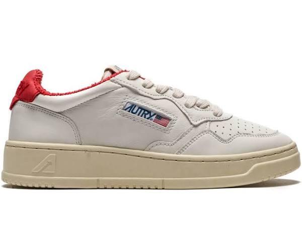 Autry Medalist Leather Low Sport White Red (Women's)