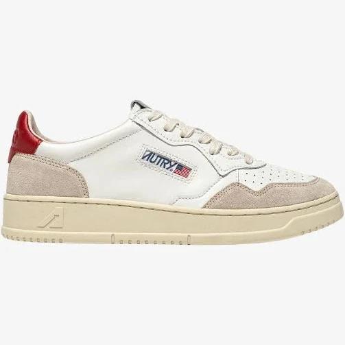 Autry Medalist Low - Leather / Suede White / Red - US 10.5 - Men