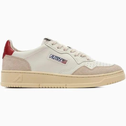 Autry Medalist Low - Leather / Suede White / Red - US 7.5 - Men