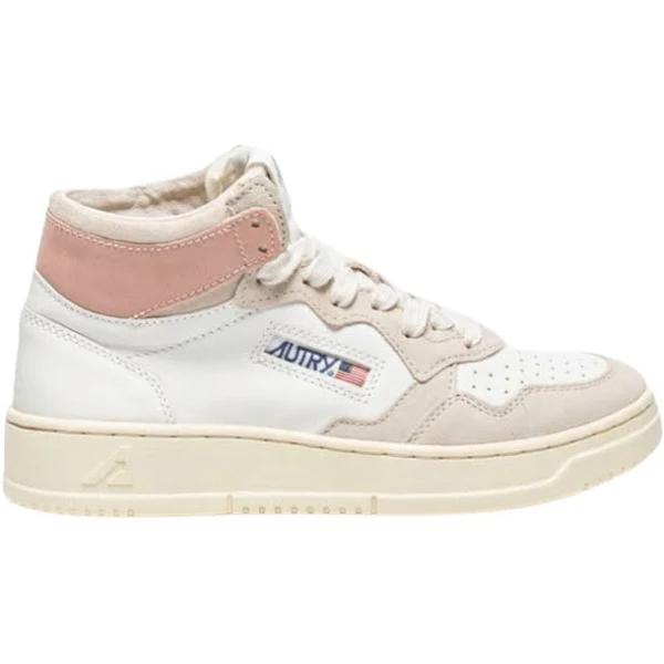 Autry - Medalist Mid-Top Goat Leather/Suede Sneakers - Women - Pink