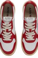 AUTRY Red & White Medalist Low Sneakers