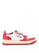 AUTRY Red & White Medalist Low Sneakers