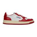 AUTRY Red & White Medalist Low Sneakers