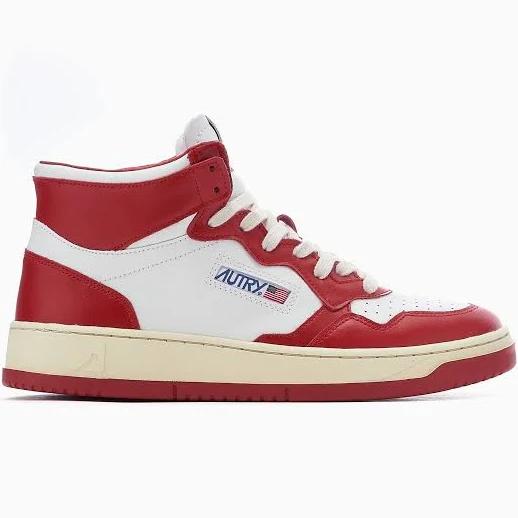 Autry Red & White Medalist Low Sneakers