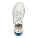 Autry White and Blue Leather 01 Low Sneakers