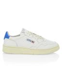 Autry White and Blue Leather 01 Low Sneakers
