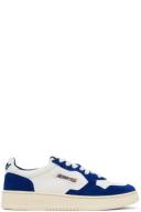 Autry White & Navy Open Low Sneakers