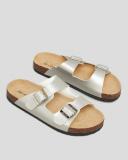 Ava and Ever Women's Cortina Slides Sandals in Silver | Size 06