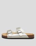 Ava and Ever Women's Cortina Slides Sandals in Silver | Size 06