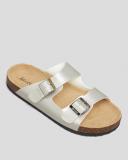 Ava and Ever Women's Cortina Slides Sandals in Silver | Size 06