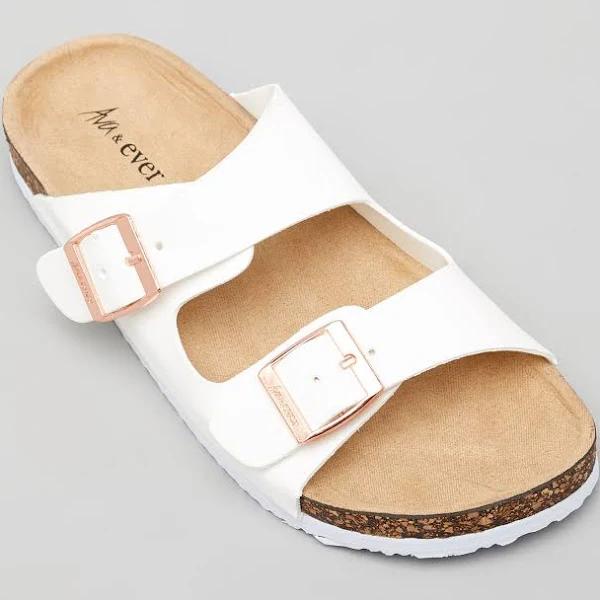 Ava and Ever Women's Cortina Slides Sandals in White | Size 08