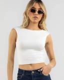 Ava and Ever Women's Harper Scoop Back Tank Top in Black | Size 06