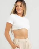 Ava and Ever Women's Kendra Ultra Crop Baby T-Shirt in Natural | Size 06