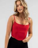Ava and Ever Women's Lamar Corset Top in Red | Size 16