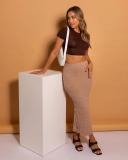 Ava and Ever Women's Lennox Midi Skirt in Brown | Size 12