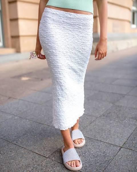 Ava and Ever Women's Lennox Midi Skirt in White | Size 16