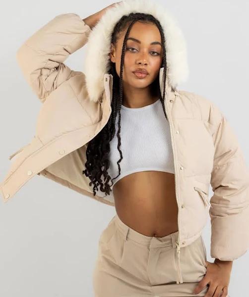 Ava and Ever Women's Ottawa Puffer Jacket in Cream | Size 10