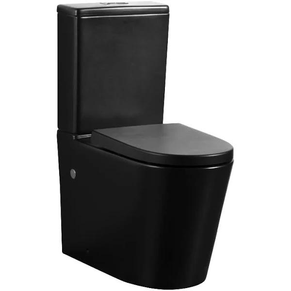 Avis Full Rimless Matt Black Back To Wall Toilet Suite