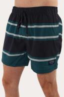 Avoca Mens Swim Short - Dark Navy With Green Stripe 32 / Dark Navy With Green Stripe