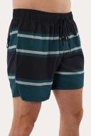 Avoca Mens Swim Short - Dark Navy With Green Stripe 32 / Dark Navy With Green Stripe