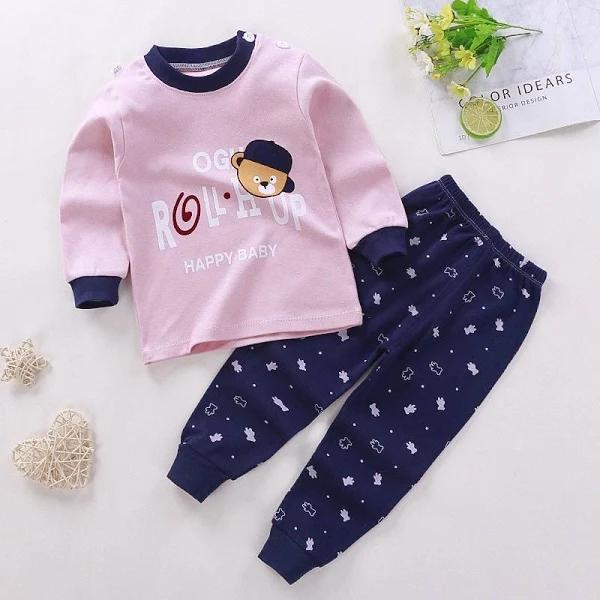 Baby Girls Pullover and Pants Set | High Quality Material Roll Up Bear / 0-6 mths (60-73cm)