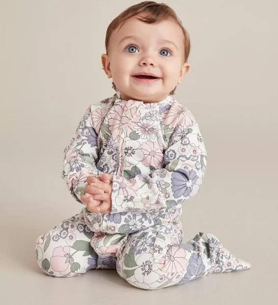 Baby Organic Cotton Print Zip Coverall