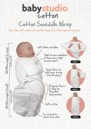 Baby Studio BCI Cotton Swaddlewrap (Pink Stars) - Small