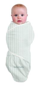 Baby Studio Cotton Swaddle Wrap, Lines Grey/White, Small
