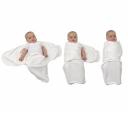 Baby Studio Cotton Swaddle Wrap, Lines Grey/White, Small
