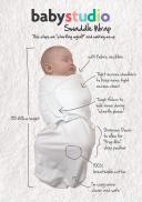 Baby Studio Cotton Swaddle Wrap, Lines Grey/White, Small