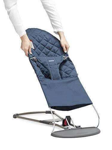 BabyBjorn Fabric Seat for Bouncer - Midnight Blue, Cotton, Classic Quilt