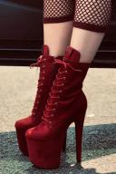 Babydoll Dark Red - 8 Inch UK2 / EU35 / US4 / AU4