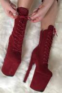 Babydoll Dark Red - 8 Inch UK2 / EU35 / US4 / AU4