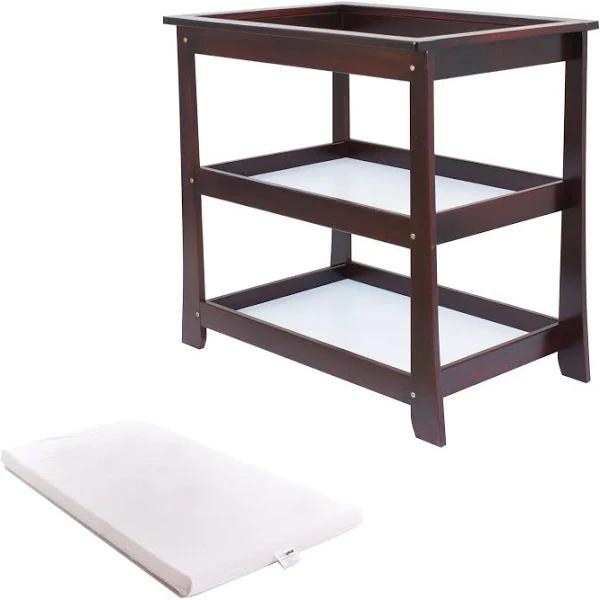 Babyworth 3 Tiers Change Table Option with Change Pad Walnut / with Pad