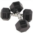 BalanceFrom Rubber Encased Hex Dumbbell in Pairs, Singles or Set