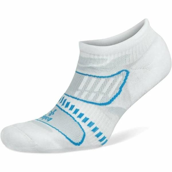 Balega Ultralight No Show Running Socks - White/French Blue - L