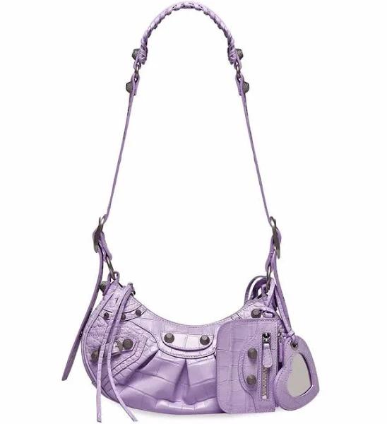 Balenciaga, Le Cagole XS leather shoulder bag, Women, Purple, Unisize, Shoulder bags