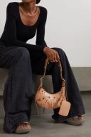 Balenciaga Le Cagole Xs Studded Croc-effect Leather Shoulder Bag - Beige - One Size