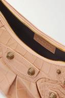 Balenciaga Le Cagole Xs Studded Croc-effect Leather Shoulder Bag - Beige - One Size