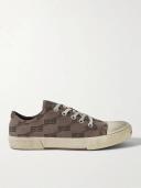 Balenciaga - Men - Paris Distressed Logo-Embroidered Canvas Sneakers Brown - EU 44