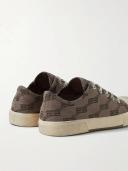 Balenciaga - Men - Paris Distressed Logo-Embroidered Canvas Sneakers Brown - EU 44